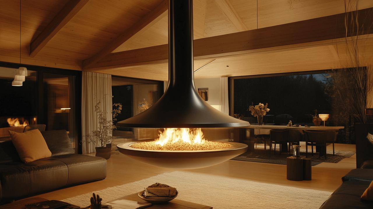 Les avantages du poele a granules suspendu 360 degres pour votre interieur
